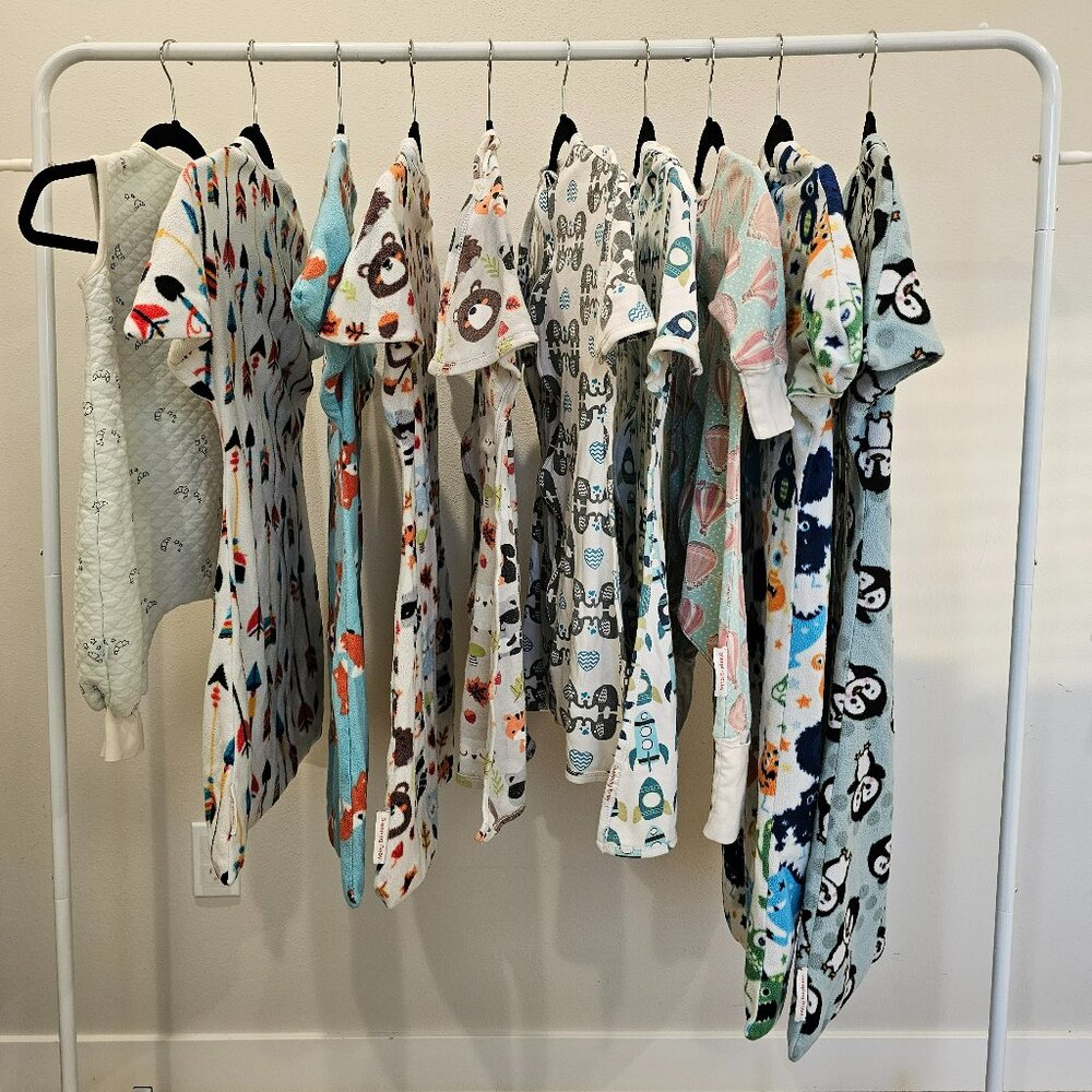 Lot of Infant Sleep Sacks (SleepingBaby Zipadee-Zips, Flying Squirrel, Tealbee)